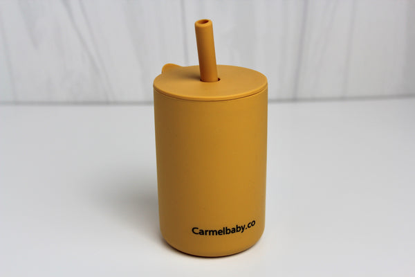Silicone Straw Cup(Mustard)