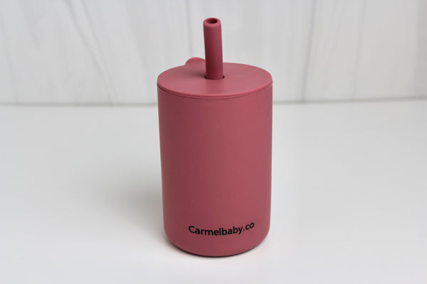 Silicone Straw Cup(Powder Rose)